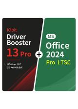Official IObit Driver Booster 13 Pro Lifetime 1 PC CD Key Global+MS Office2024 Pro LTSC  Pack