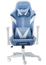 AutoFull Gaming Chair Ice Blue PU Leather Racing Style Computer Chair, Lumbar Support E-Sports Swivel Chair,AF077UPU